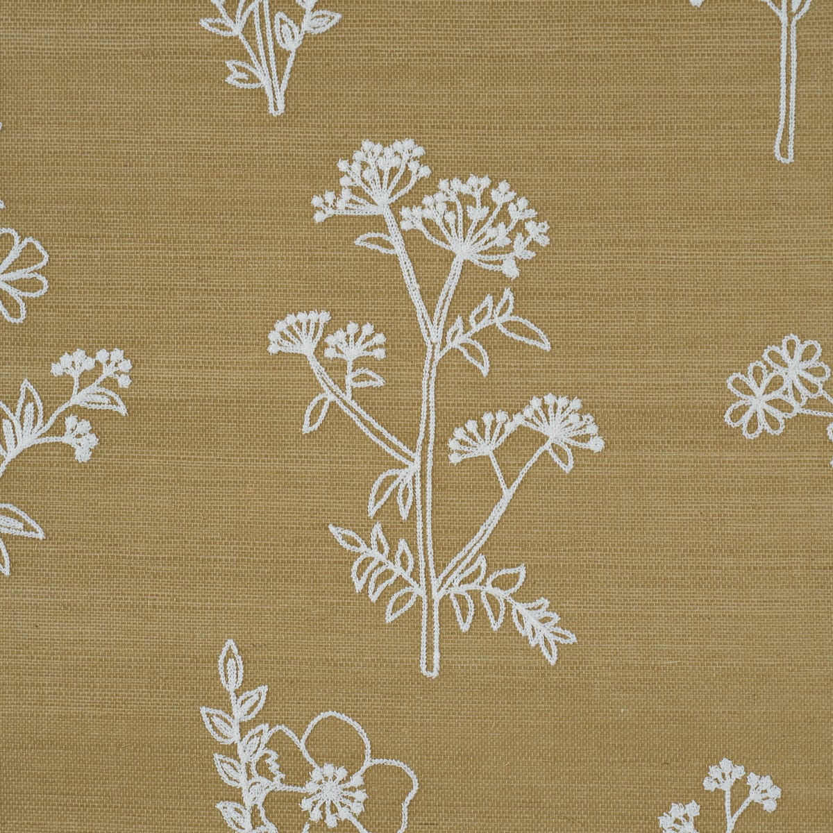 LISBETH-EMBROIDERED-SISAL-OLIVE-SCHUMACHER-5017910 - Schumacher Wallpaper