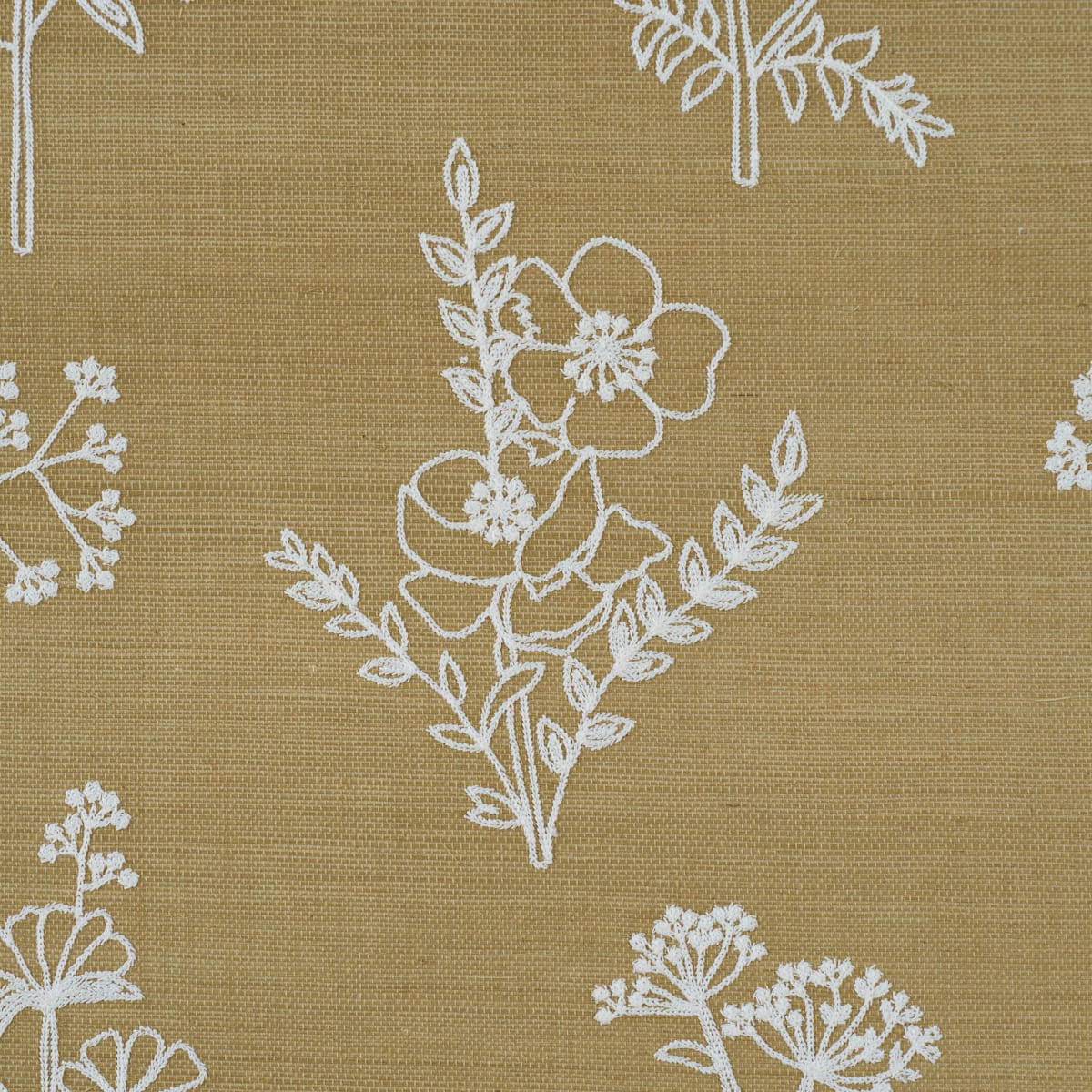 LISBETH-EMBROIDERED-SISAL-OLIVE-SCHUMACHER-5017910 - Schumacher Wallpaper