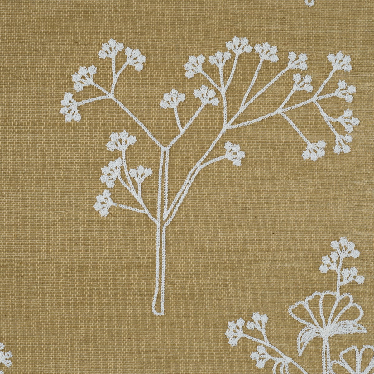 LISBETH-EMBROIDERED-SISAL-OLIVE-SCHUMACHER-5017910 - Schumacher Wallpaper