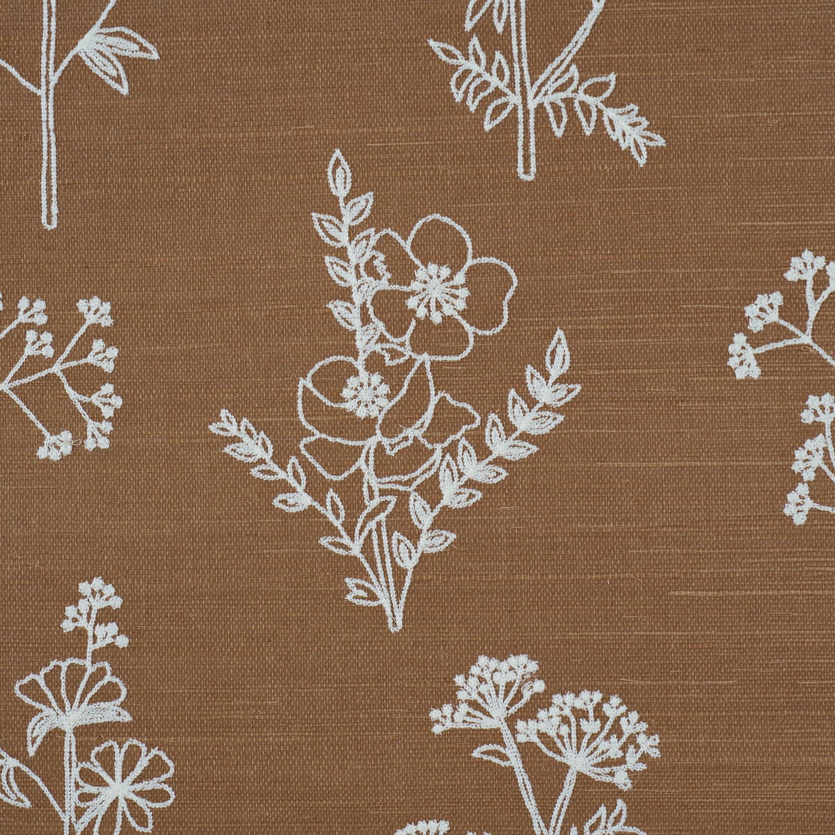 LISBETH-EMBROIDERED-SISAL-BROWN-SCHUMACHER-5017911 - Schumacher Wallpaper