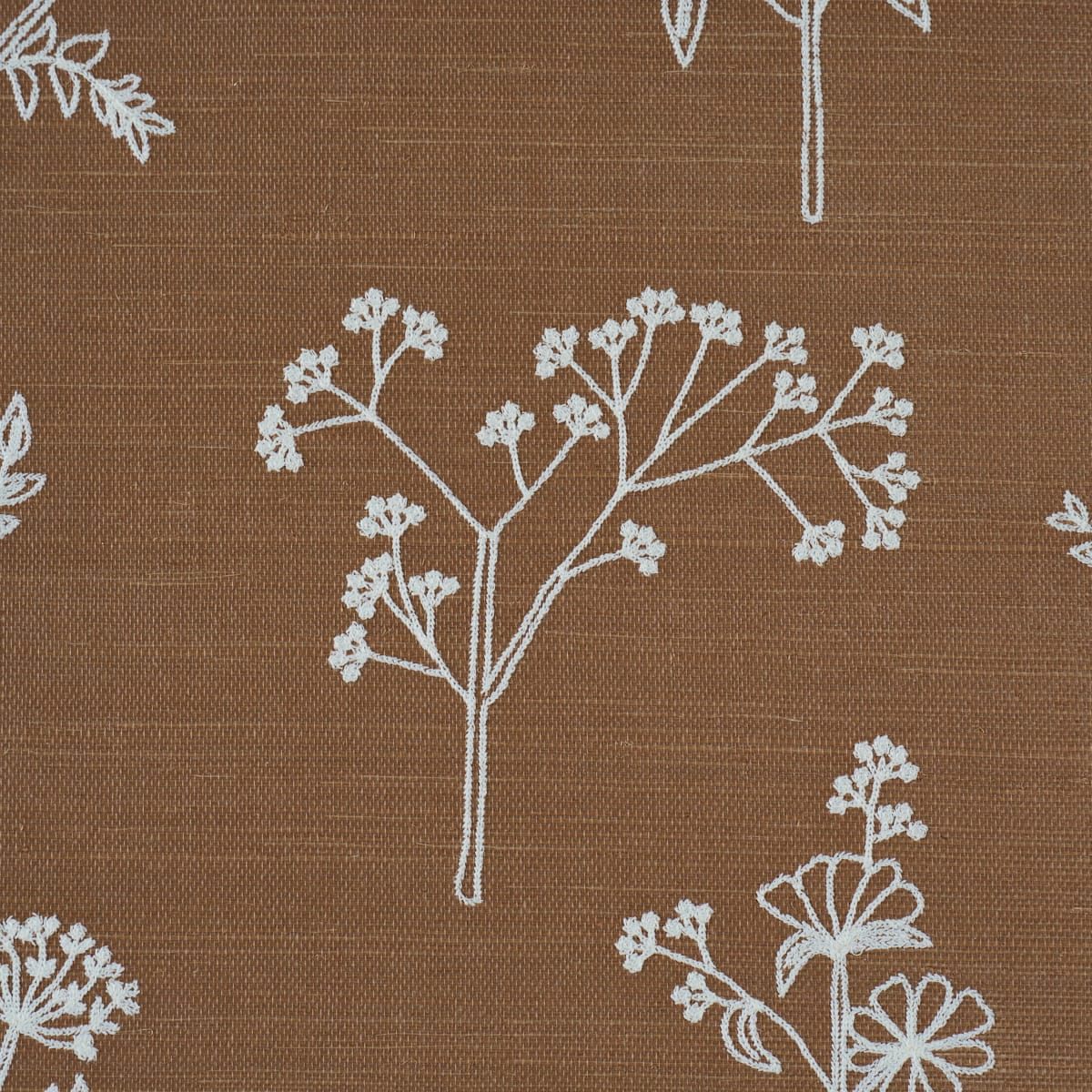 LISBETH-EMBROIDERED-SISAL-BROWN-SCHUMACHER-5017911 - Schumacher Wallpaper