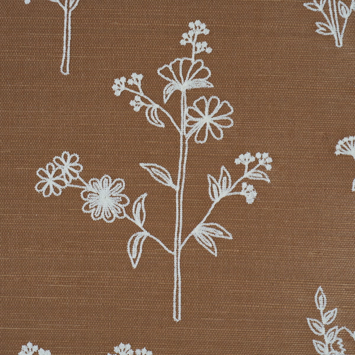 LISBETH-EMBROIDERED-SISAL-BROWN-SCHUMACHER-5017911 - Schumacher Wallpaper