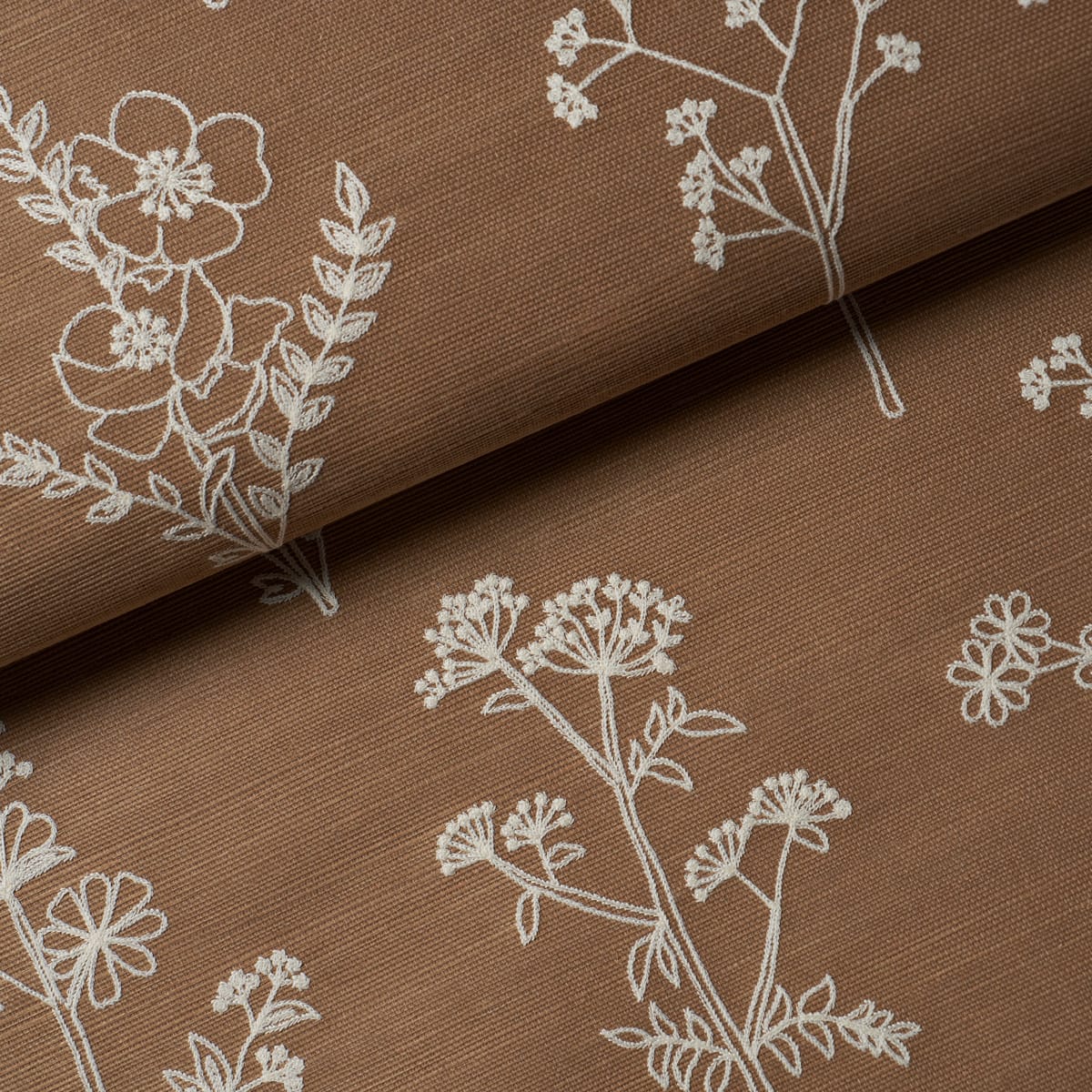 LISBETH-EMBROIDERED-SISAL-BROWN-SCHUMACHER-5017911 - Schumacher Wallpaper