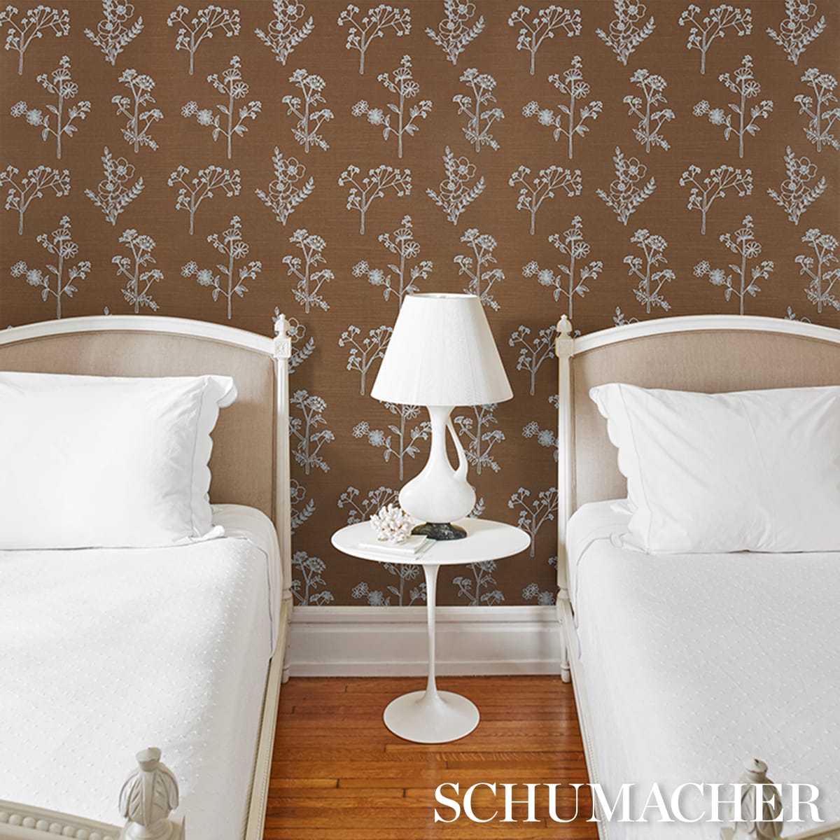 LISBETH-EMBROIDERED-SISAL-BROWN-SCHUMACHER-5017911 - Schumacher Wallpaper
