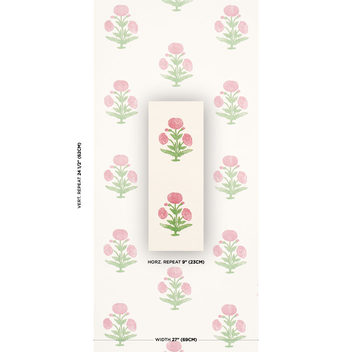 POPPY-PRINT-ROSE-GRASS-SCHUMACHER-5017980 - Schumacher Wallpaper