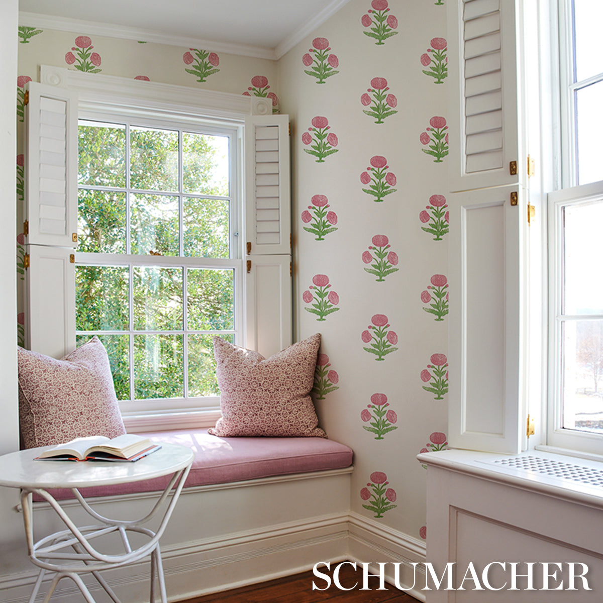 POPPY-PRINT-ROSE-GRASS-SCHUMACHER-5017980 - Schumacher Wallpaper