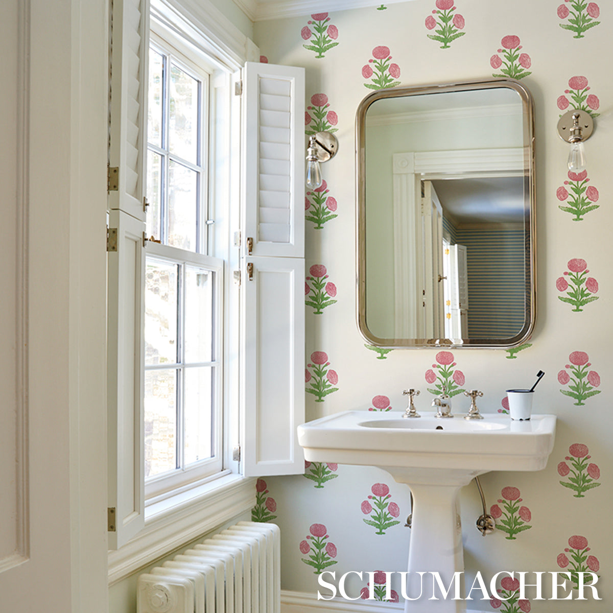 POPPY-PRINT-ROSE-GRASS-SCHUMACHER-5017980 - Schumacher Wallpaper
