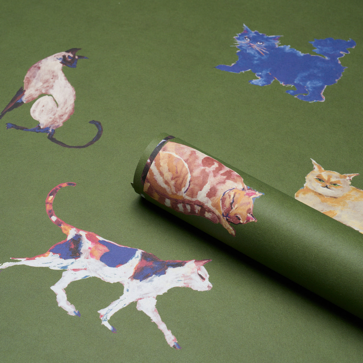 Cats - Green - Schumacher 5018070 Wallpaper - Schumacher Wallpaper
