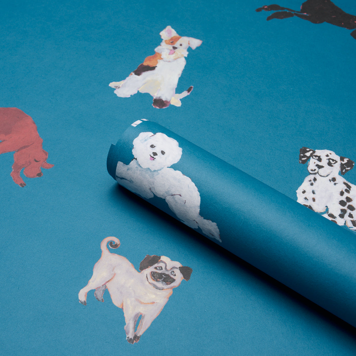 Dogs - Cerulean - Schumacher 5018081 Wallpaper - Schumacher Wallpaper