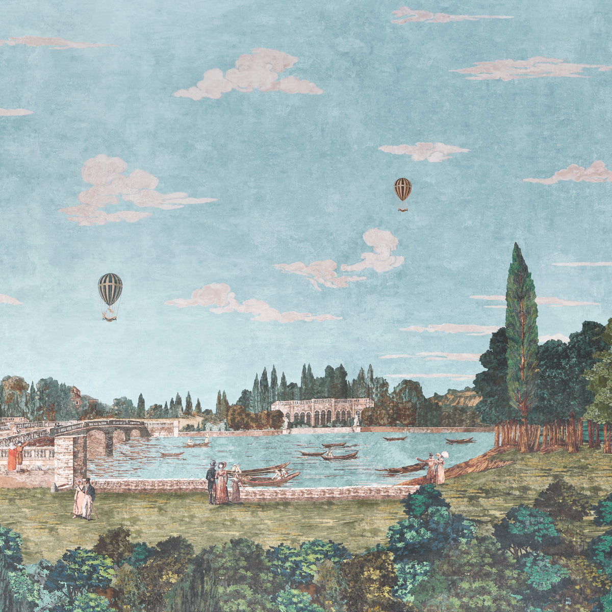 PROMENADE-4-PANEL-SET-DOCUMENT-SCHUMACHER-5018120 - Schumacher Wallpaper