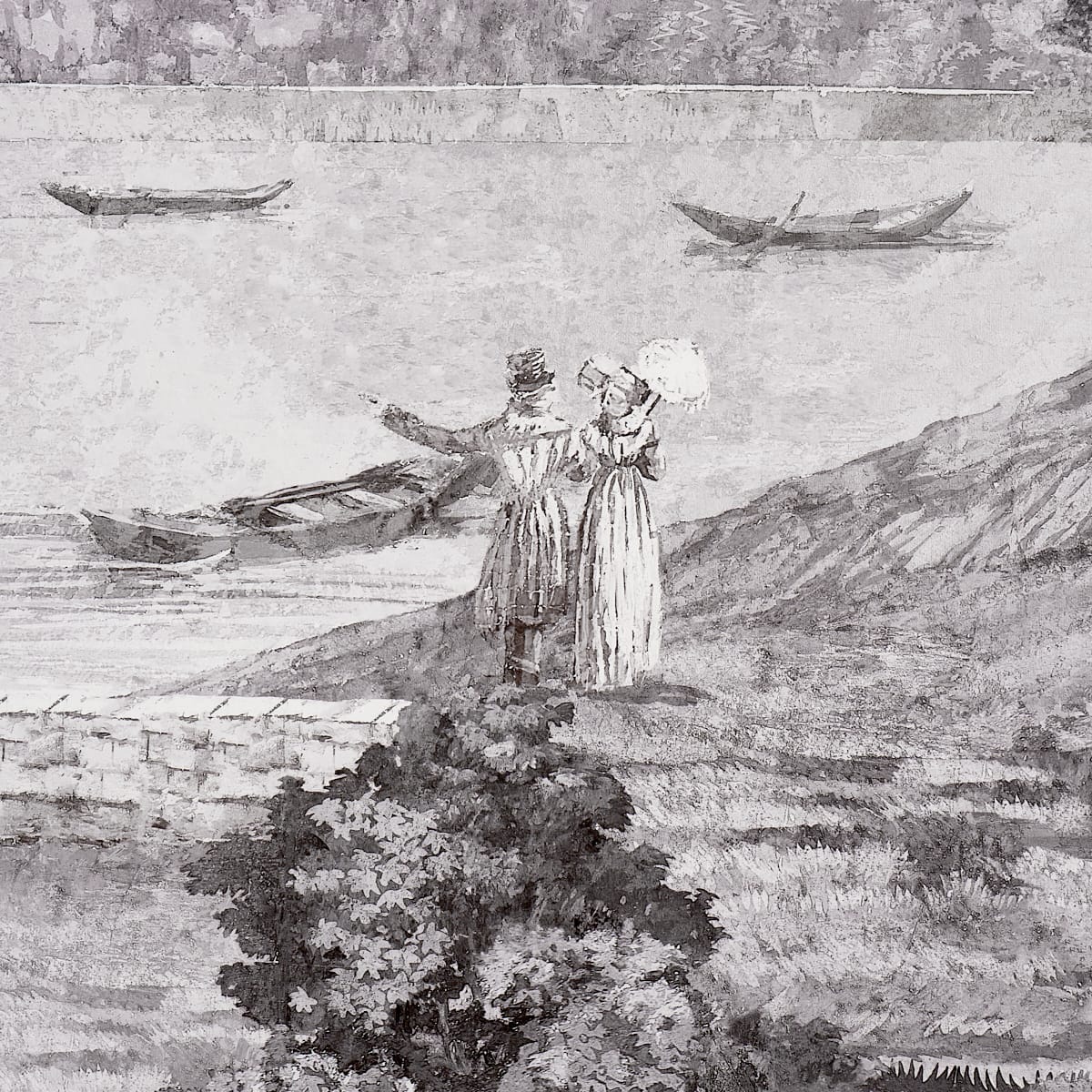 PROMENADE-4-PANEL-SET-GRISAILLE-SCHUMACHER-5018121 - Schumacher Wallpaper