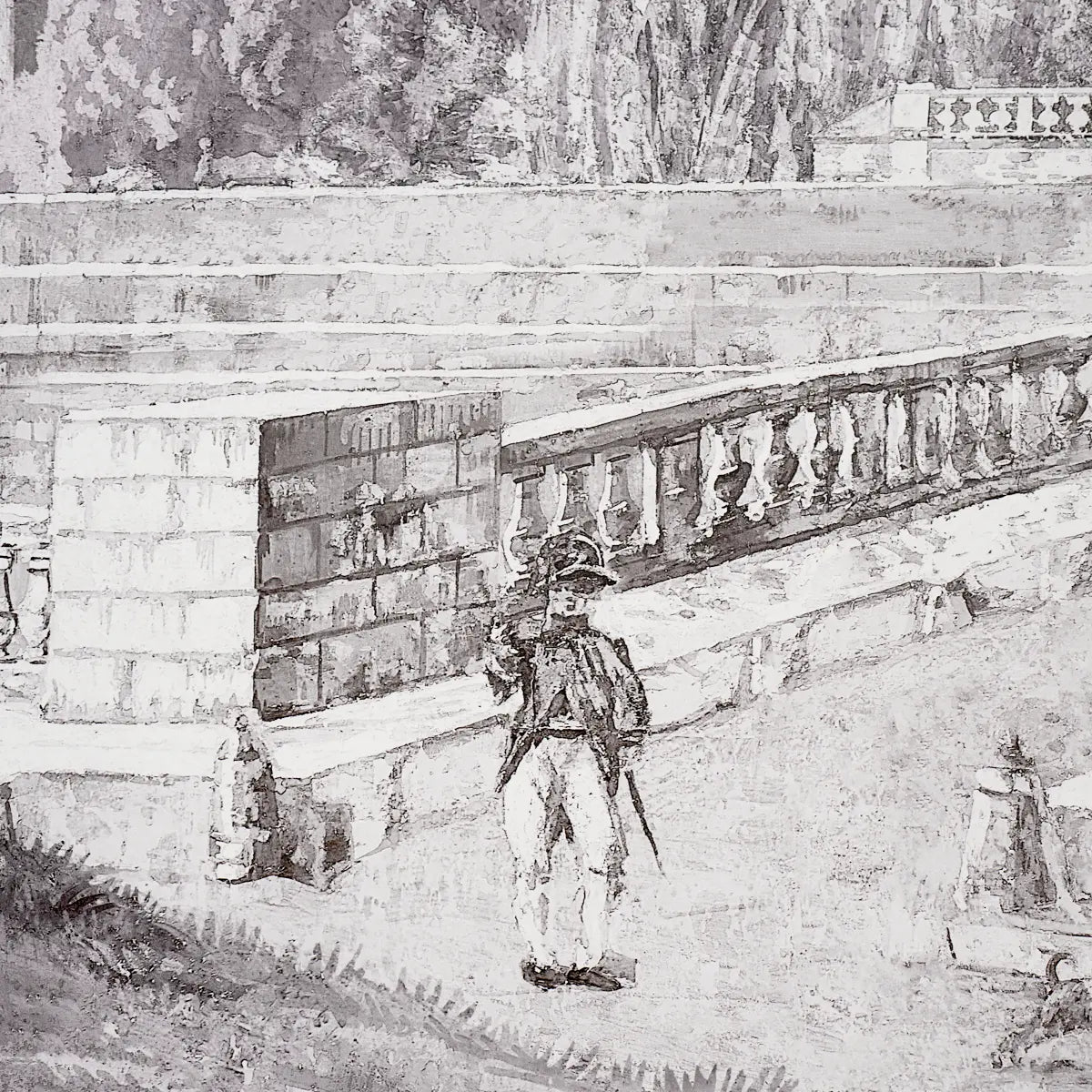 Promenade 4 Panel Set - Grisaille - Schumacher 5018121 Wallcovering