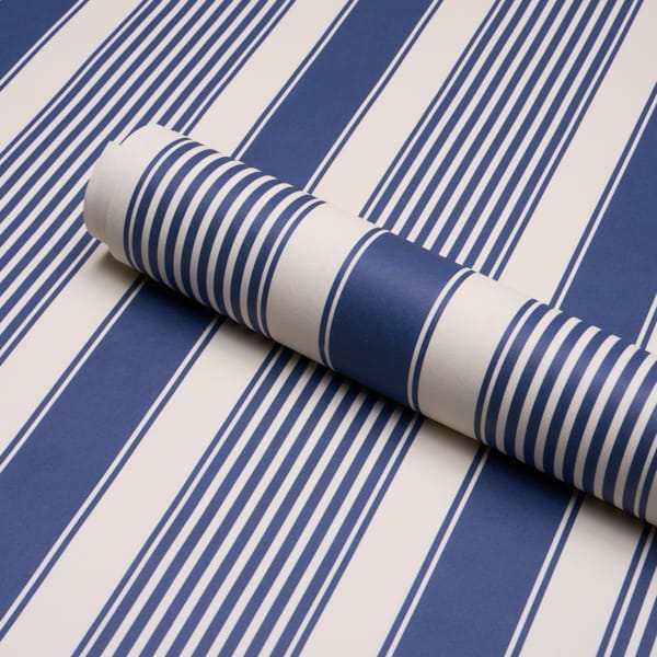 SUMMERVILLE-STRIPE-INDIGO-SCHUMACHER-5018141 - Schumacher Wallpaper