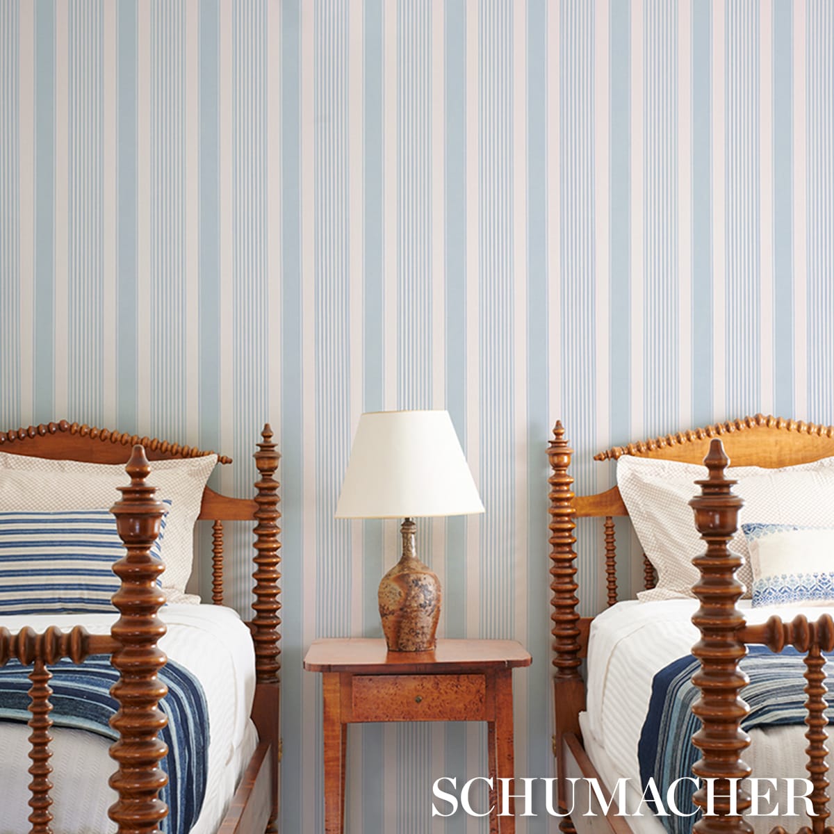 SUMMERVILLE-STRIPE-SKY-SCHUMACHER-5018144 - Schumacher Wallpaper
