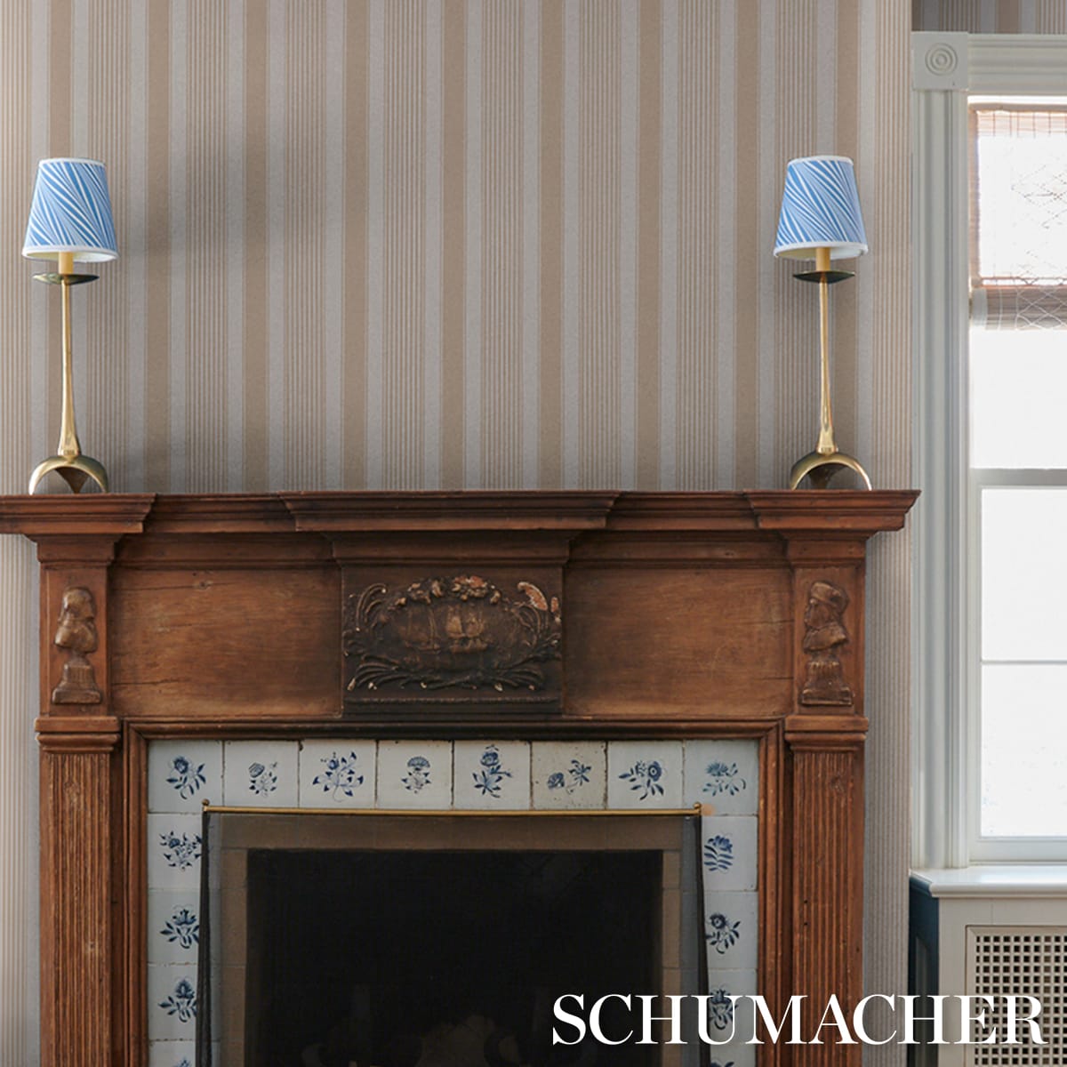 SUMMERVILLE-STRIPE-BIRCH-SCHUMACHER-5018145 - Schumacher Wallpaper