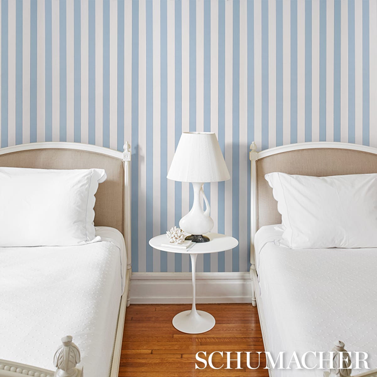 LOUISE-STRIPE-BLUE-SCHUMACHER-5018150 - Schumacher Wallpaper