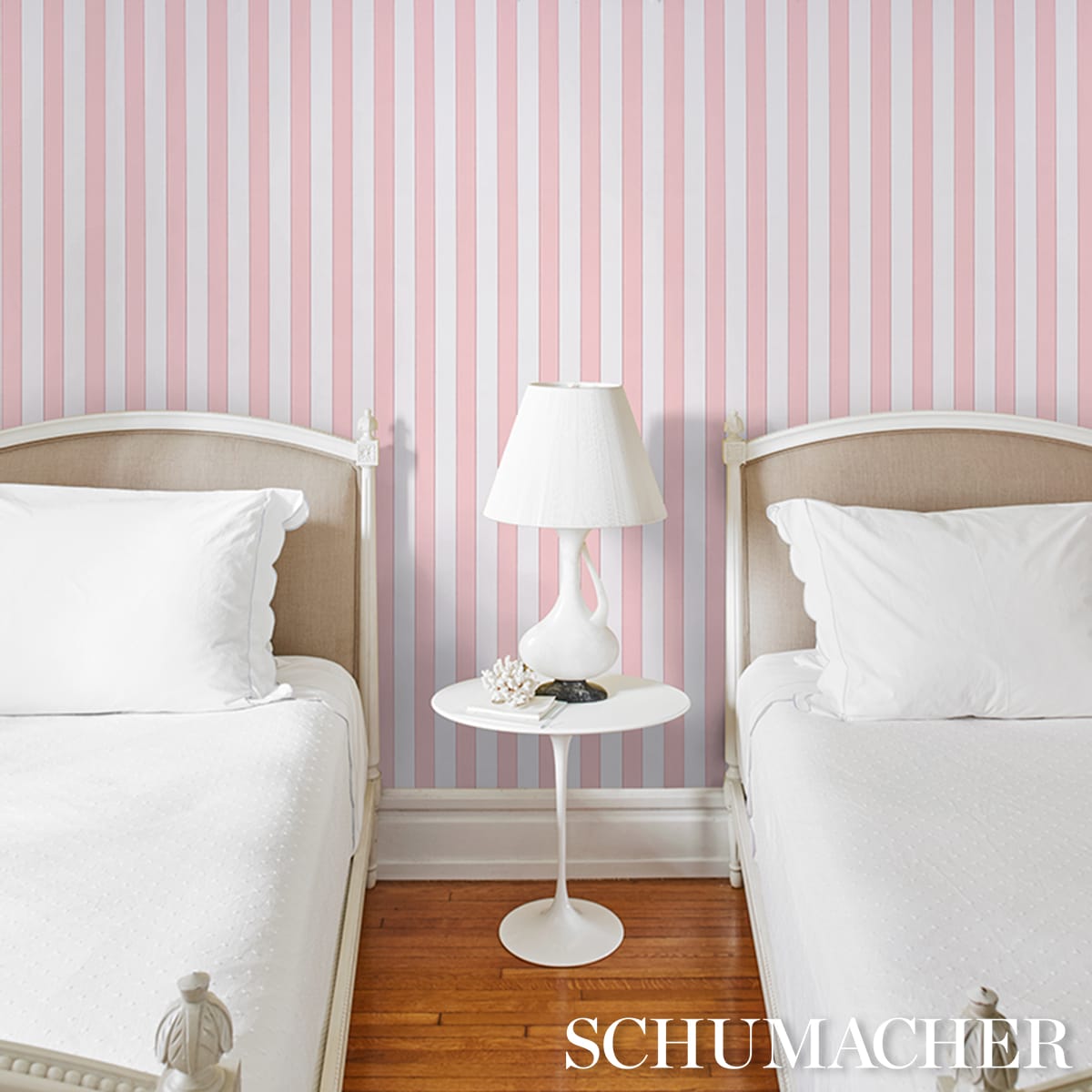 LOUISE-STRIPE-ROSE-SCHUMACHER-5018153 - Schumacher Wallpaper