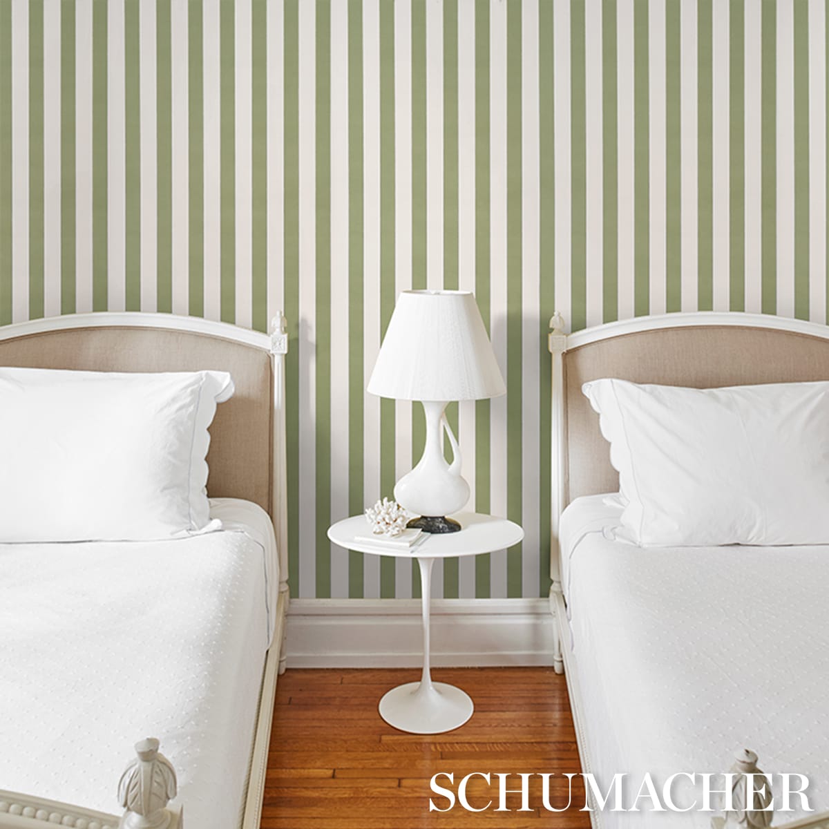 LOUISE-STRIPE-MOSS-SCHUMACHER-5018155 - Schumacher Wallpaper