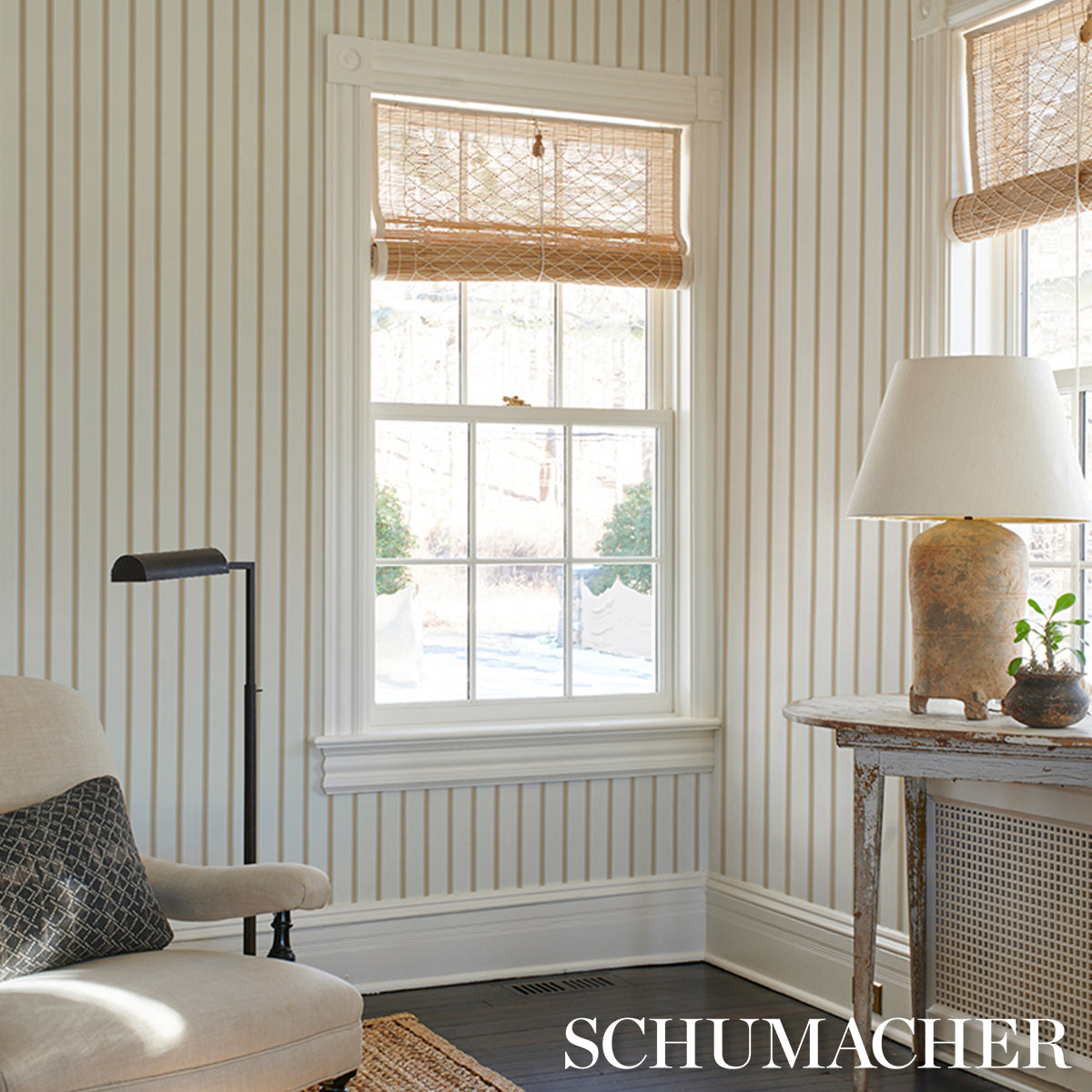 WESTERLY-STRIPE-WHEAT-SCHUMACHER-5018160 - Schumacher Wallpaper