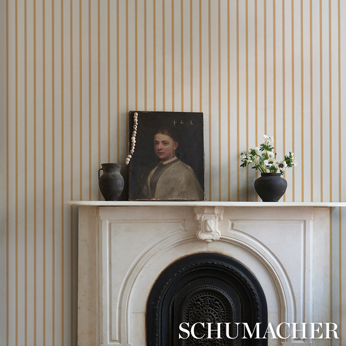 WESTERLY-STRIPE-MARIGOLD-SCHUMACHER-5018164 - Schumacher Wallpaper