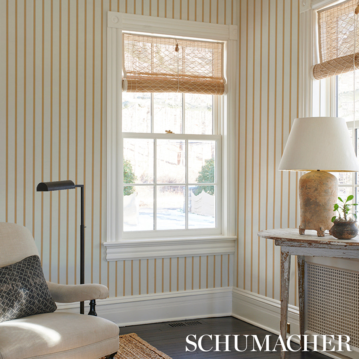 WESTERLY-STRIPE-MARIGOLD-SCHUMACHER-5018164 - Schumacher Wallpaper
