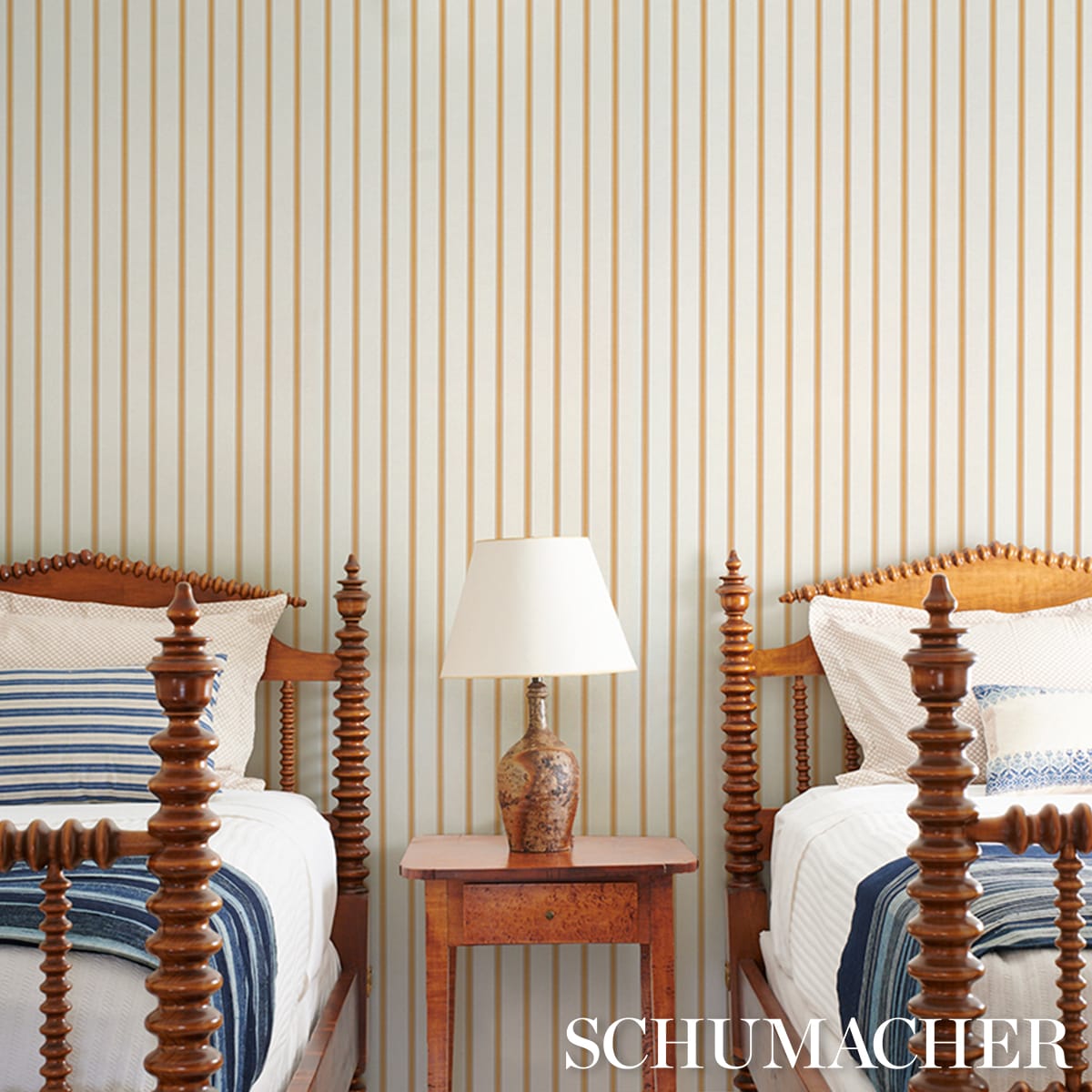 WESTERLY-STRIPE-MARIGOLD-SCHUMACHER-5018164 - Schumacher Wallpaper