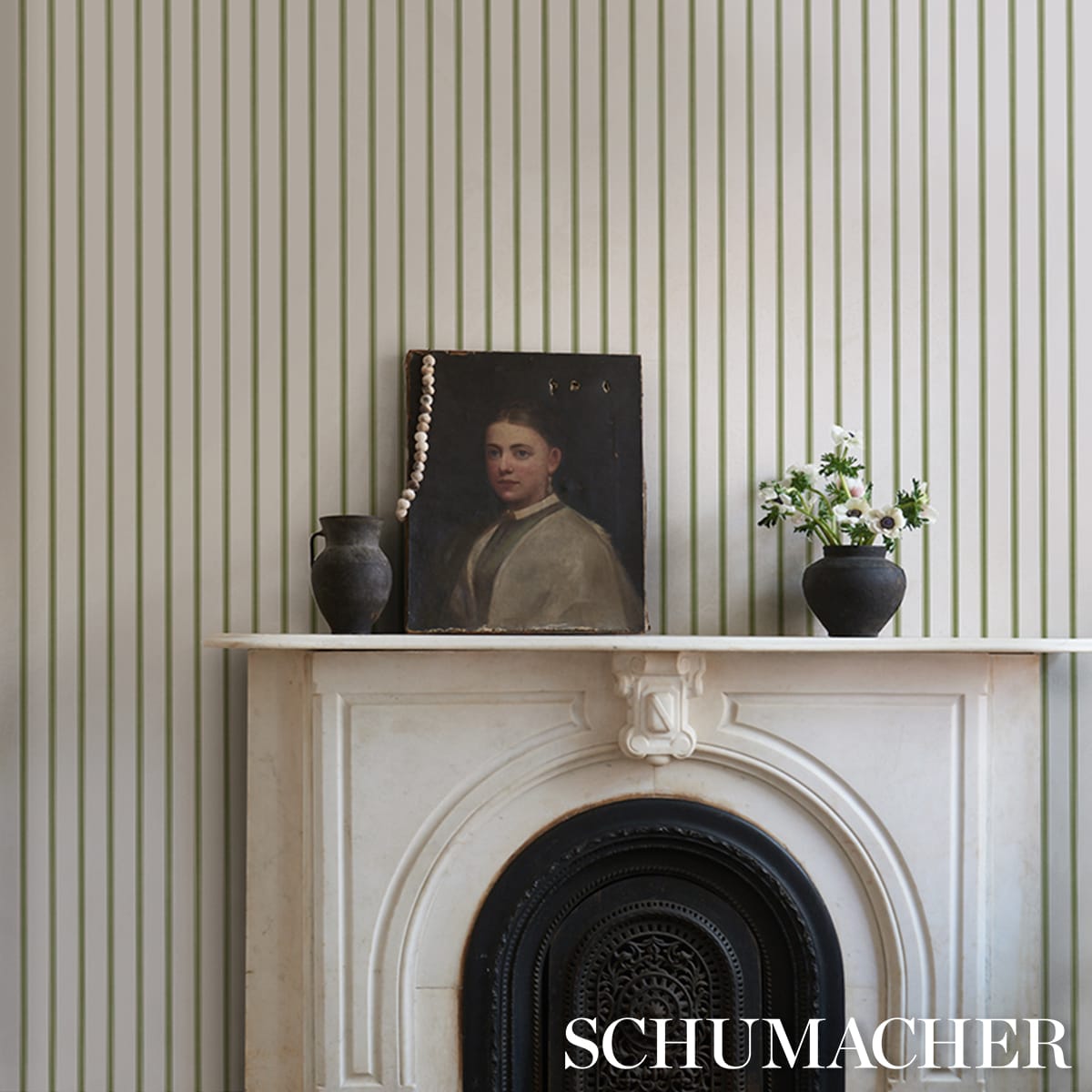 WESTERLY-STRIPE-MOSS-SCHUMACHER-5018165 - Schumacher Wallpaper