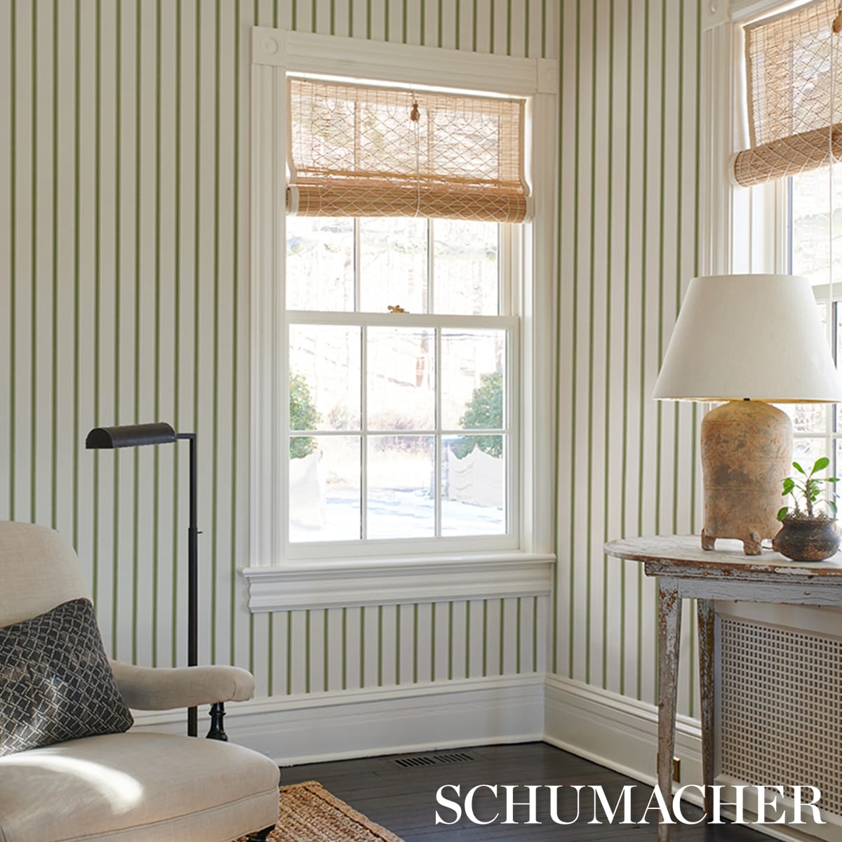 WESTERLY-STRIPE-MOSS-SCHUMACHER-5018165 - Schumacher Wallpaper