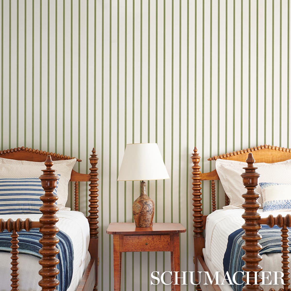 WESTERLY-STRIPE-MOSS-SCHUMACHER-5018165 - Schumacher Wallpaper