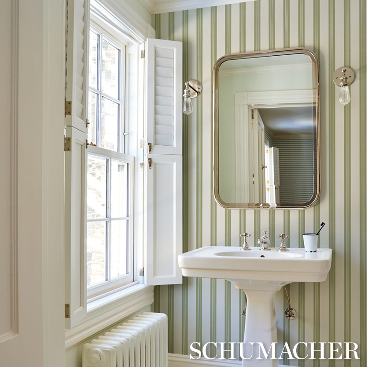 CHATHAM-STRIPE-LEAF-SCHUMACHER-5018172 - Schumacher Wallpaper