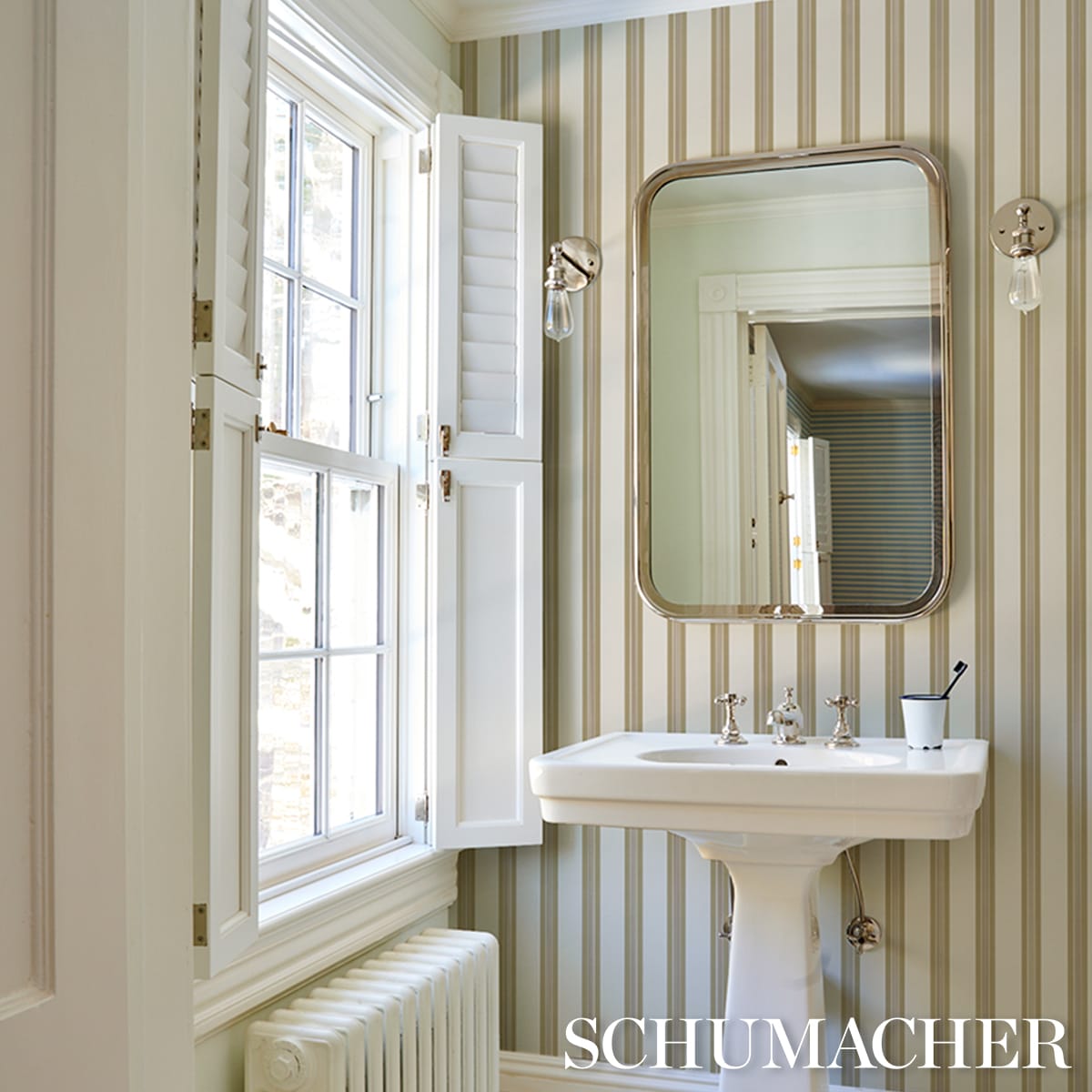 CHATHAM-STRIPE-DRIFTWOOD-SCHUMACHER-5018173 - Schumacher Wallpaper