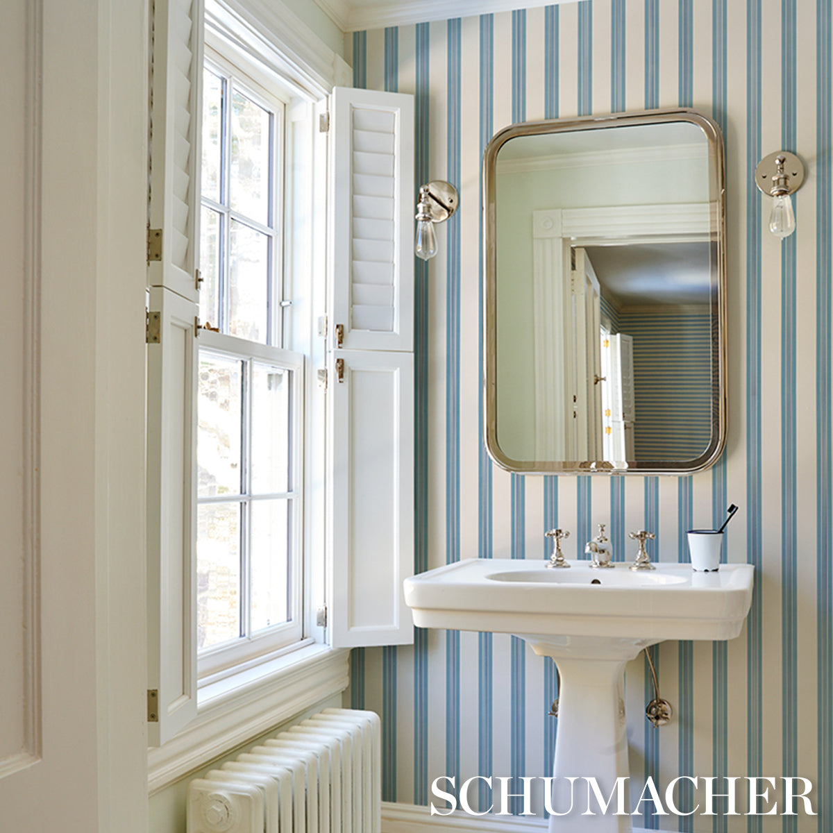 CHATHAM-STRIPE-DELFT-SCHUMACHER-5018176 - Schumacher Wallpaper