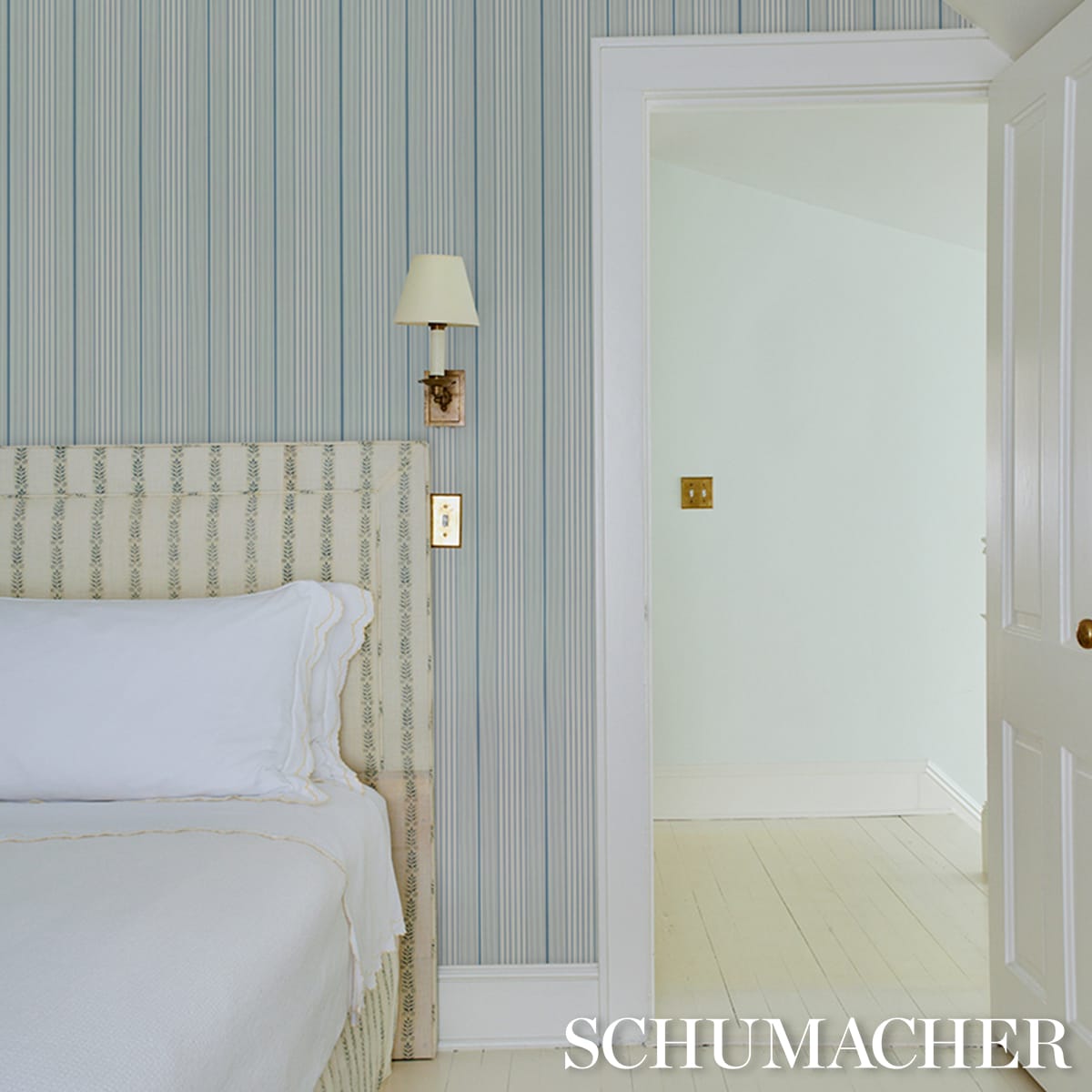 AUDREY-STRIPE-BLUES-SCHUMACHER-5018181 - Schumacher Wallpaper