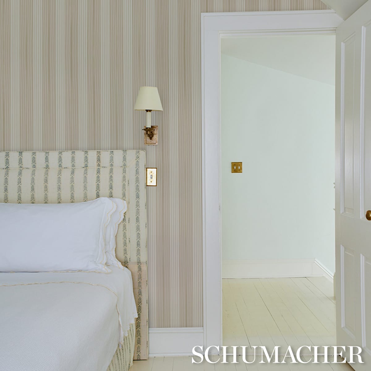 AUDREY-STRIPE-SAND-SCHUMACHER-5018183 - Schumacher Wallpaper