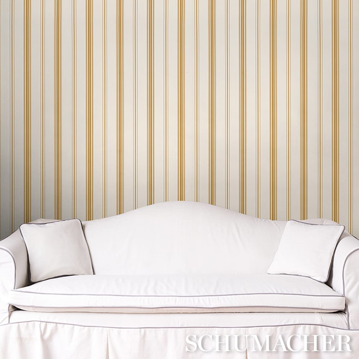 COCO-STRIPE-MARIGOLD-SCHUMACHER-5018192 - Schumacher Wallpaper