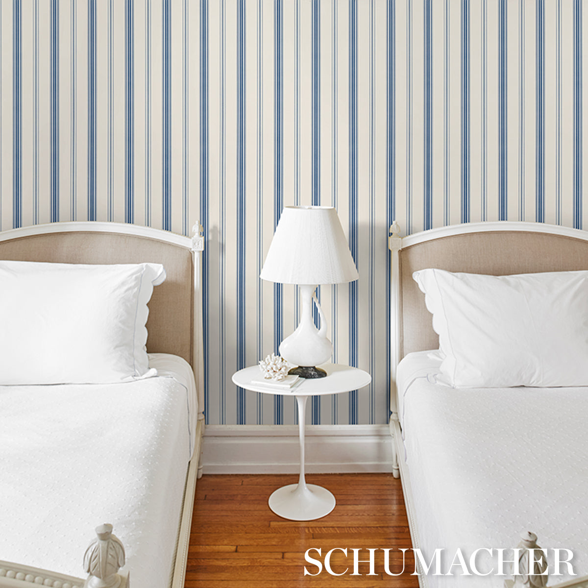 COCO-STRIPE-INDIGO-SCHUMACHER-5018194 - Schumacher Wallpaper