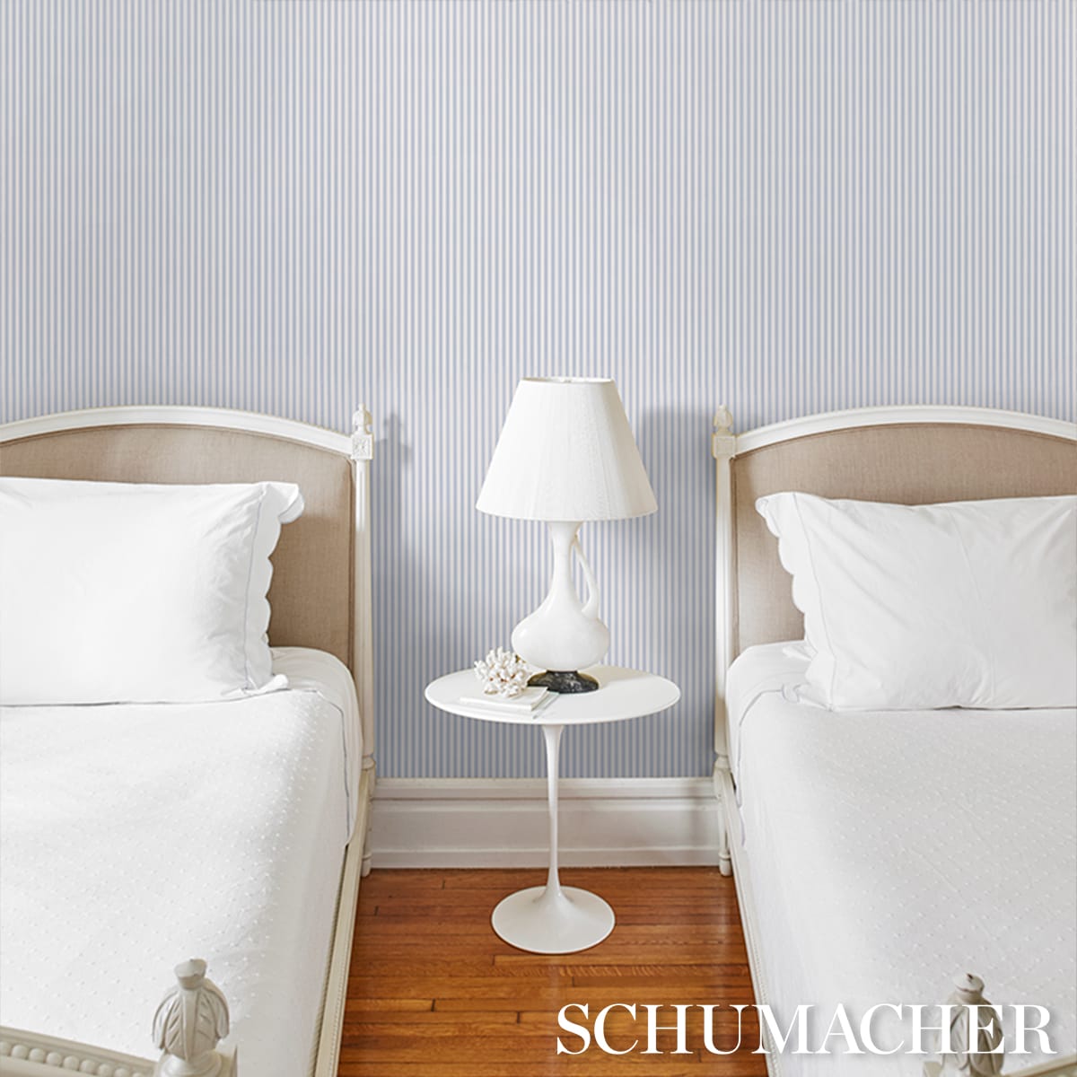 MATHIS-TICKING-STRIPE-SKY-SCHUMACHER-5018200 - Schumacher Wallpaper
