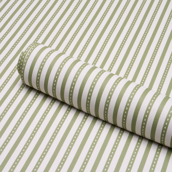 MATHIS-TICKING-STRIPE-LEAF-SCHUMACHER-5018203 - Schumacher Wallpaper