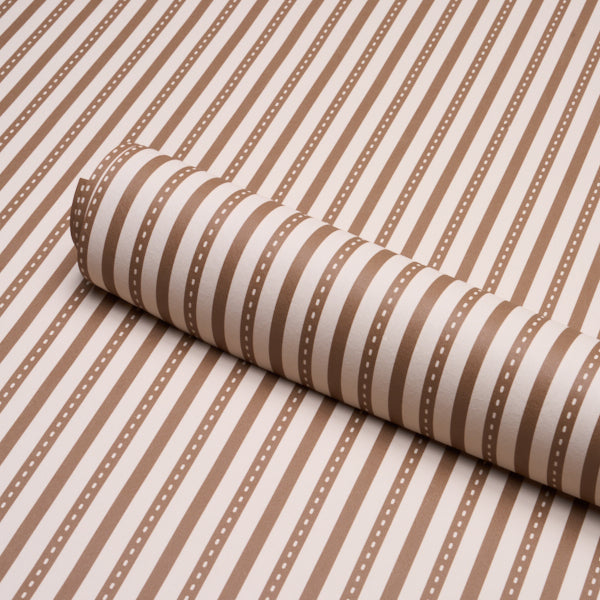 MATHIS-TICKING-STRIPE-UMBER-SCHUMACHER-5018205 - Schumacher Wallpaper
