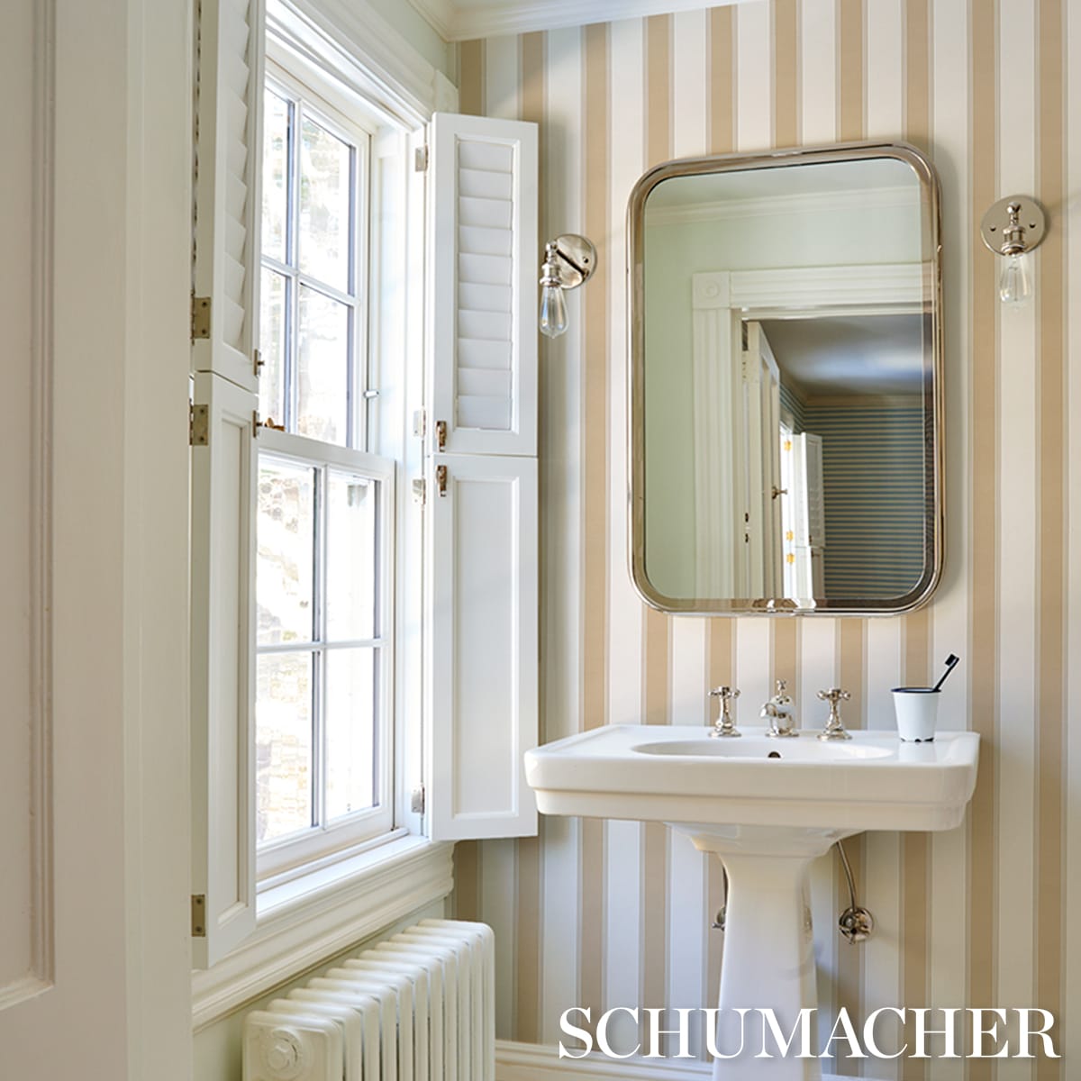 RAFE-STRIPE-NEUTRAL-SCHUMACHER-5018213 - Schumacher Wallpaper
