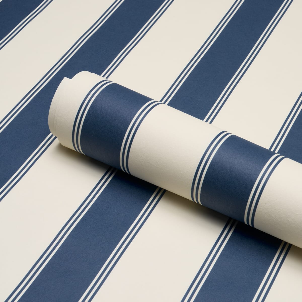 RAFE-STRIPE-INDIGO-SCHUMACHER-5018215 - Schumacher Wallpaper