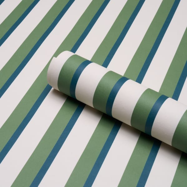 RIGSBY-STRIPE-PEACOCK-SCHUMACHER-5018220 - Schumacher Wallpaper