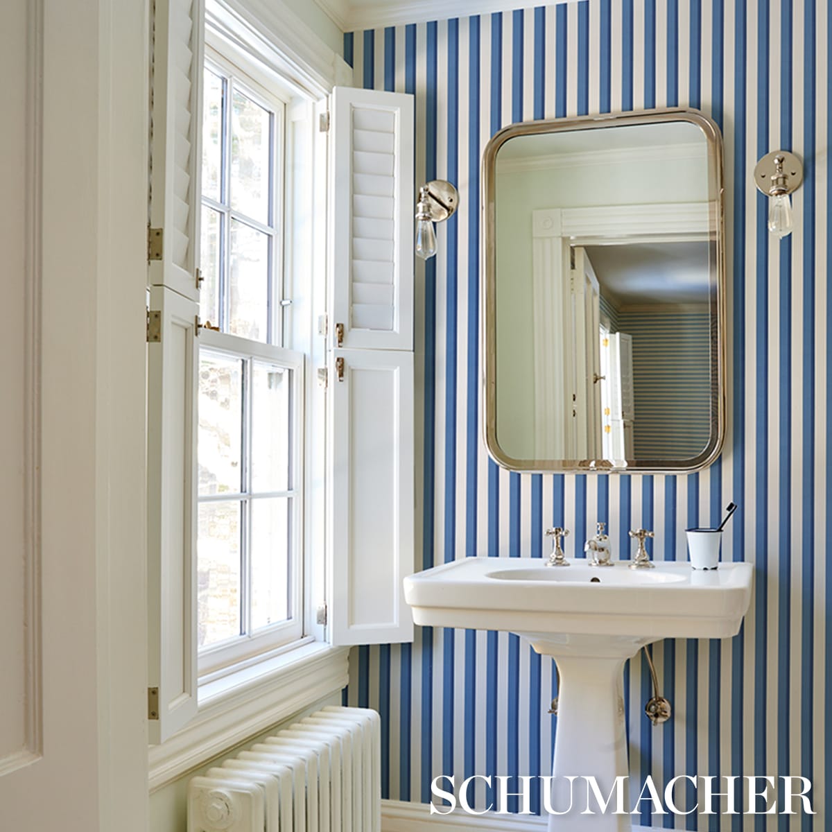 RIGSBY-STRIPE-DELFT-SCHUMACHER-5018221 - Schumacher Wallpaper