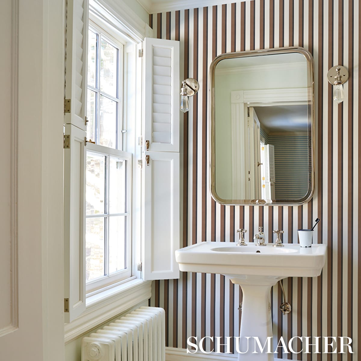 RIGSBY-STRIPE-UMBER-SCHUMACHER-5018224 - Schumacher Wallpaper