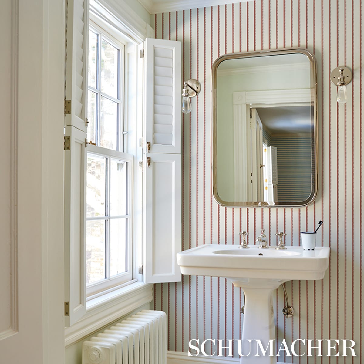TYLA-STRIPE-TERRACOTTA-SCHUMACHER-5018230 - Schumacher Wallpaper