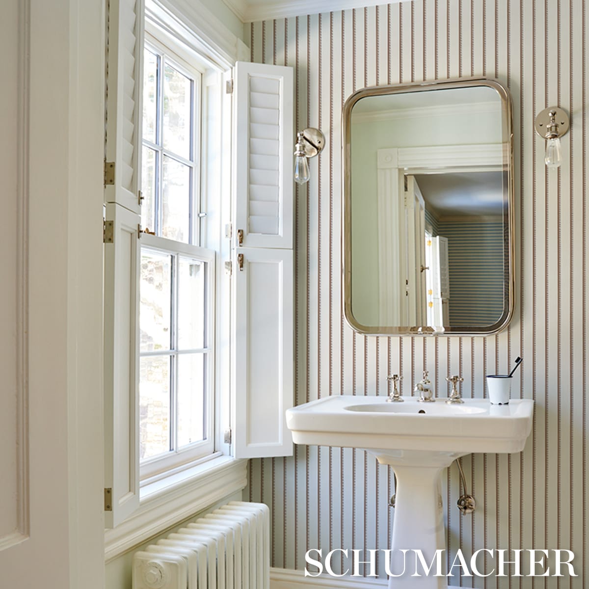 TYLA-STRIPE-UMBER-SCHUMACHER-5018235 - Schumacher Wallpaper