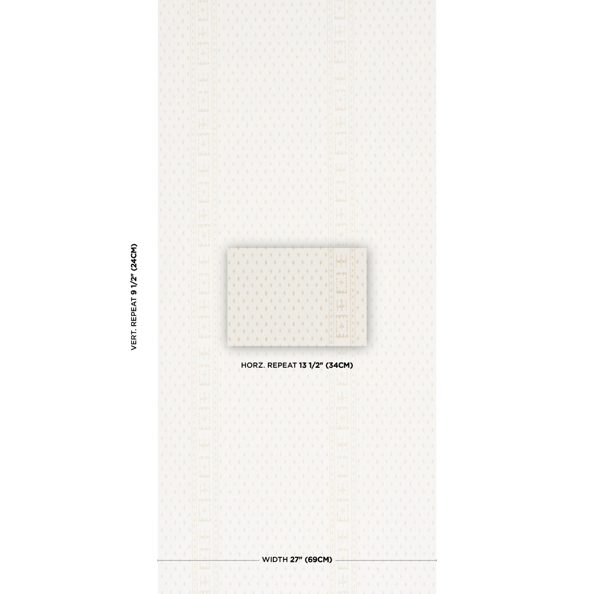 Indah Batik - Neutral - Schumacher 5018241 Wallpaper - Schumacher Wallpaper
