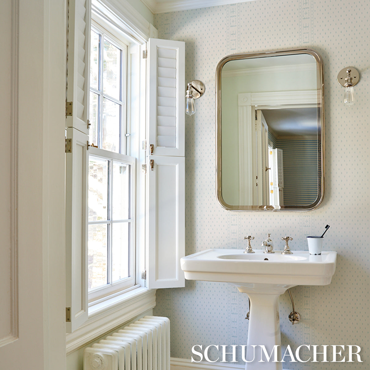 Indah Batik - Aqua - Schumacher 5018242 Wallpaper - Schumacher Wallpaper