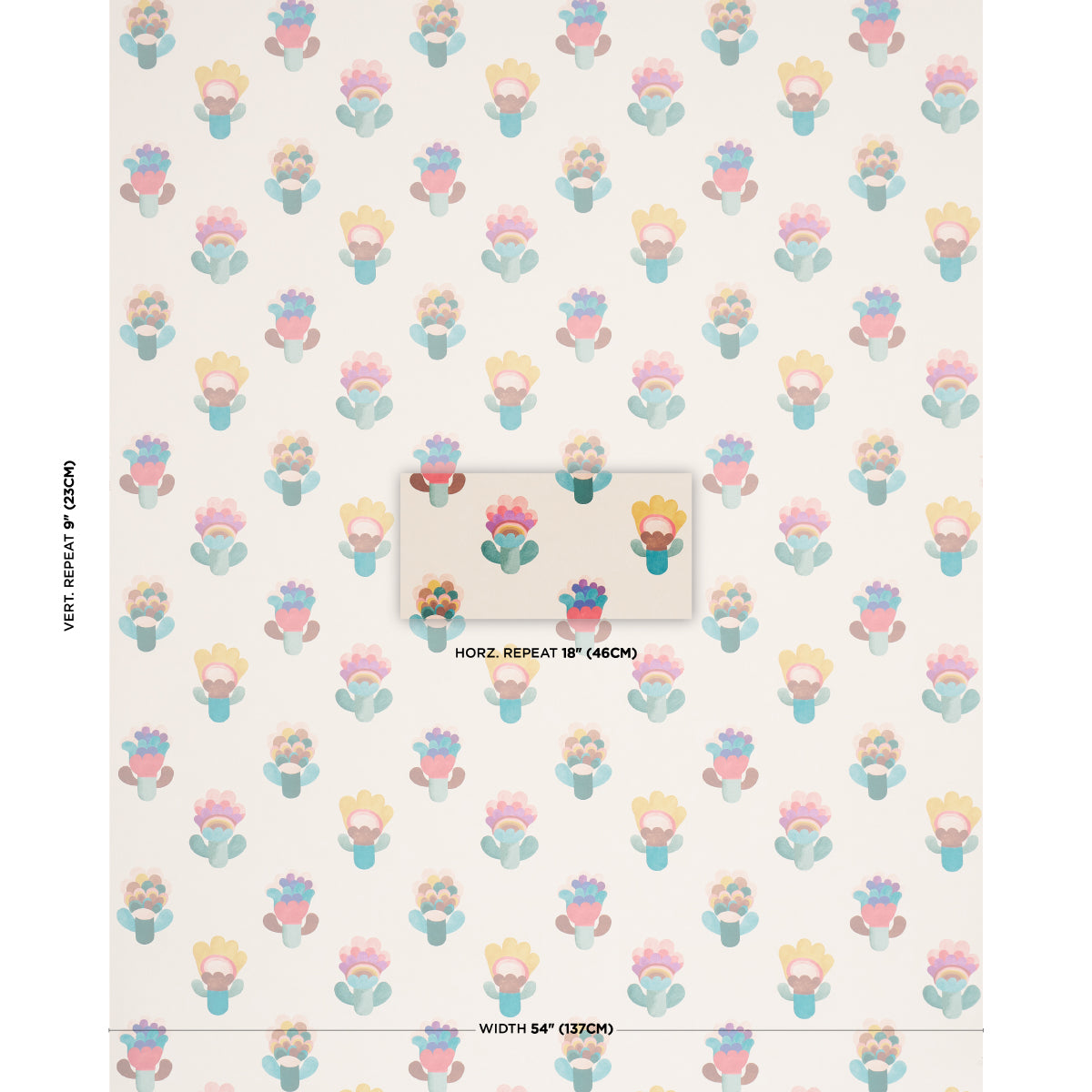 Le Jardin - Spring - Schumacher 5018272 Wallpaper - view 2 - Schumacher Wallpaper