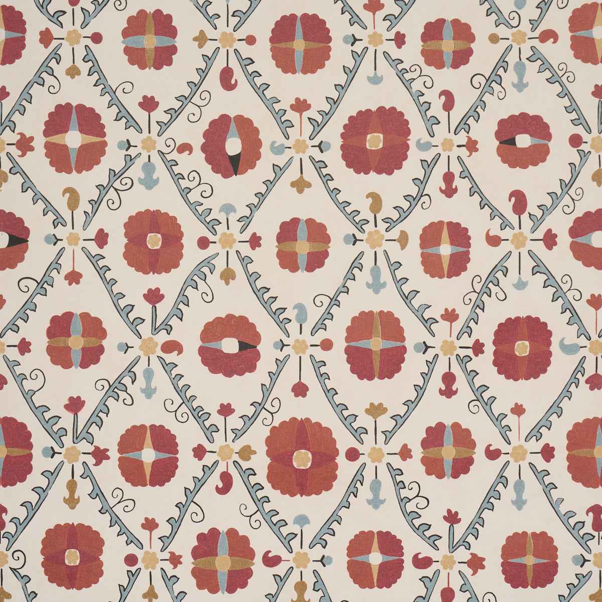 Amal - Tent Red & Blue - Schumacher 5018280 - Schumacher Wallpaper